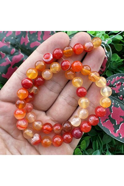 TAŞ UZMANI حجر العقيق الأحمر البرتقالي الكروي 8 ملم