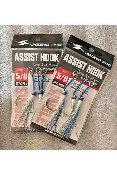 Jigging Pro 🎣 5/0 "Heavy Duty" Asist İğne Seti - 2 Paket (Toplam 6 Adet)