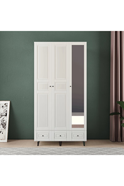 Teen & Bright NİL 3 KAPAKLI ÇEKMECELİ GARDIROP - MDF KAPAK