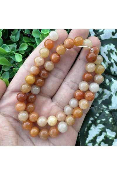 TAŞ UZMANI Globe Light Orange Agate Stone 8 mm