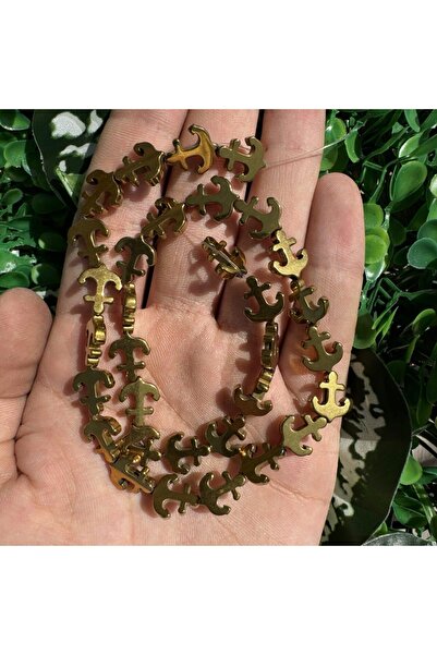 TAŞ UZMANI مرساة حجر الهيماتيت الذهبي 13x10 ملم