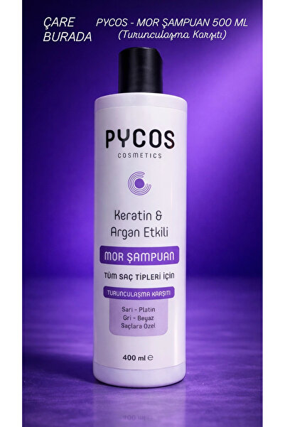 Çare Burada Pycos - Keratin & Argan Etkili Mor Şampuan 500 Ml (Turunculaşma K...