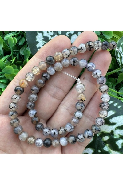 TAŞ UZMANI حجر العقيق الرمادي ذو العروق الكروية 6 ملم