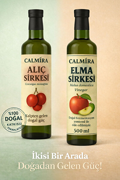 CALMİRA Alıç Sirkesi 500 ml Ve Elma Sirkesi 500 ml Seti 2'li