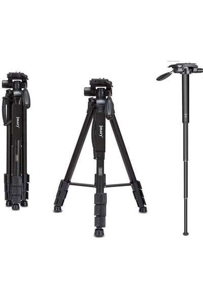 Jmary حامل ثلاثي القوائم احترافي من الألومنيوم KP-2254 لجميع كاميرات DSLR (أسود)