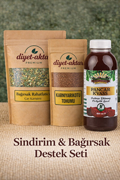DiyetAktar Sindirim & Bağırsak Destek Seti – Bitkisel Çay, Karnıyarık Otu ve ...