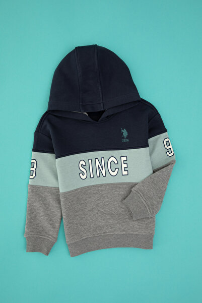 U.S. Polo Assn. Boy's Gray Melange Sweatshirt 50316551-Vr086