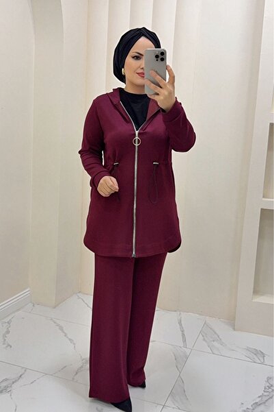 ERVA Kadın Bol Paça Kapüşonlu Takım