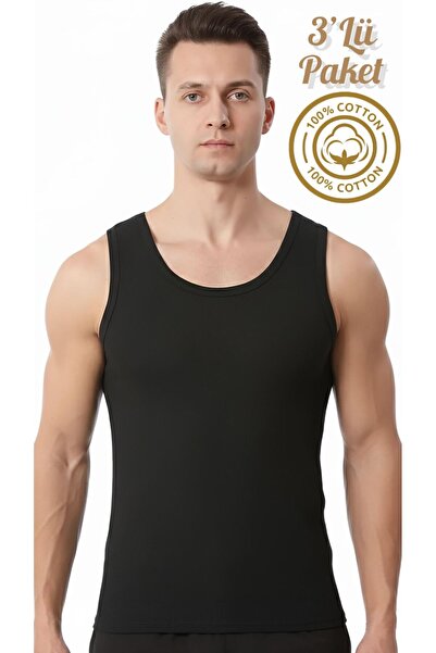 Özten İç Giyim 100% Cotton 3-Pack Compact Combed Cotton Men's Undershirt Ozt3...