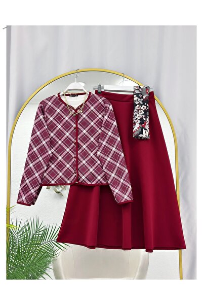 YEDİLALE Patterned Jacket Skirt Double Set [Shawl Not Included.5267]