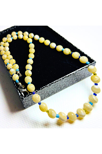 ayrestyle Calcite Natural Stone Women's Necklace 55 cm |   Valentine's Day Gift Long Necklace, Bohemian Elegant Design