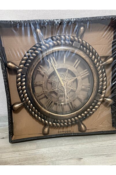 BAŞYAPI DİZAYN Kaptan Dümen Eskitme Görünümlü Duvar Saati