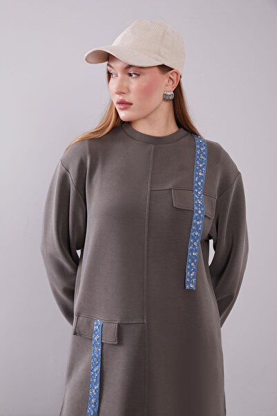 Levidor Khaki jeans Striped Detail sweat