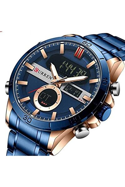 Curren Blue Analog-Digital Watch - for Men Wrist Watch