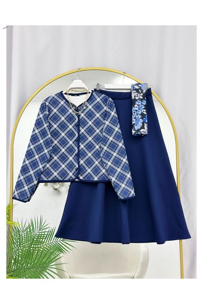 YEDİLALE Patterned Jacket Skirt Double Set [Shawl Not Included.5267]