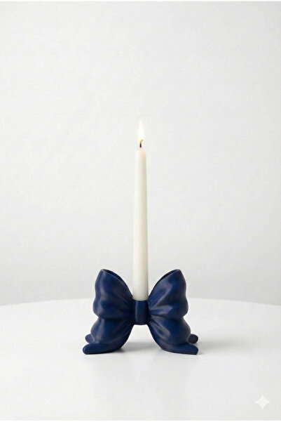 Lunera home Lunera 3D Dekorhane Dekoratif Lacivert Fiyonk Mumluk - Şık Masa Ü...