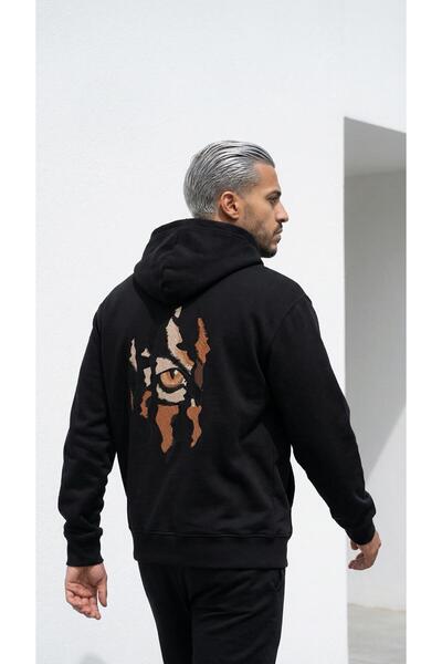 CLAW UP WORK ОВЕРСАЙЗ ХУДИ | BLACKOUT PRINTED (Унисекс памучна мека текстурир...