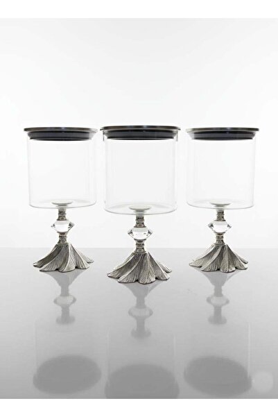 Altabi Ayaklı Dekoratif Cam Şekerlik / Drajelik / Kurabiyelik / Çerezlik