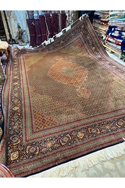 RD RAMAZAN DAĞ EL HALI SANATI El Dokuma İran Mahi Halısı İpek Yün Karışımı Bi...