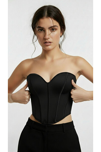 Wenyi Asimetrik Shapewear Sırtsız Korse Büstiyer