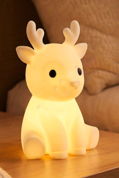 figurio Işıklı Geyik Figürü / Masaüstü Dekor / Dekoratif Gece Lambası