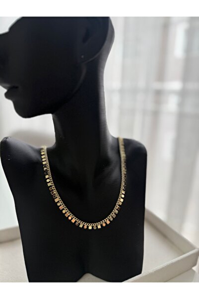 SCS ACCESSORİES Kare Yuvarlak Pullu Model Vip Gold Kolye
