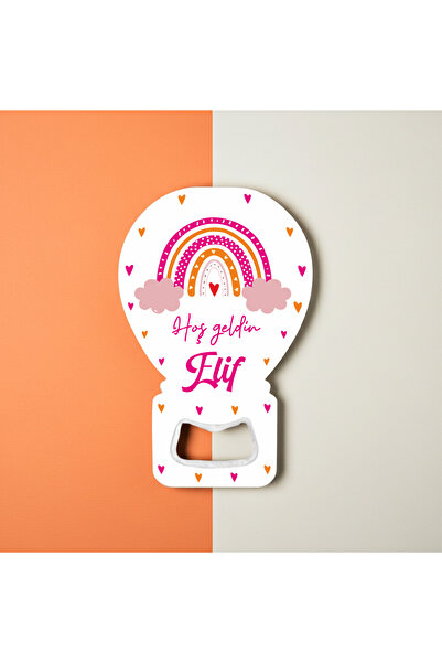 hedefPLUS Pembe Gökkuşağı Temalı Balon Açacak Magnet, Kız Bebek Magnetleri 10...