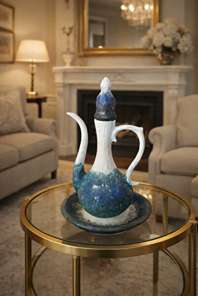 Atiz Çömlek evi El yapımı dokulu toprak ibrik