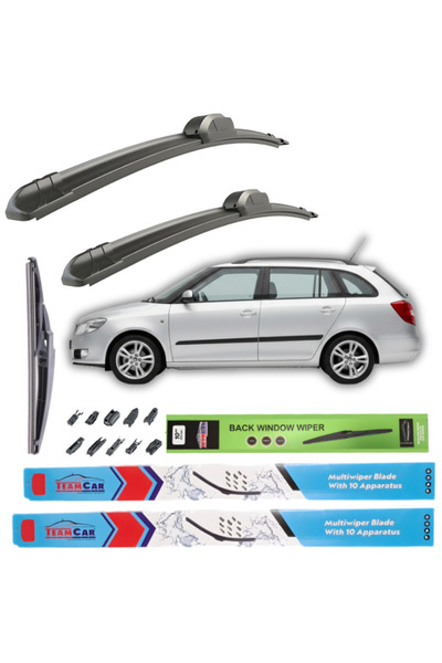 TEAMCAR Υαλοκαθαριστήρες Skoda Fabia II Combi (2007-2014) Πλήρες σετ