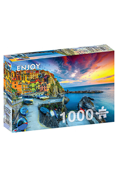 Enjoy Puzzle Puzzle 1000 piese Enjoy – Manarola Harbor at Sunset, Cinque Terr...