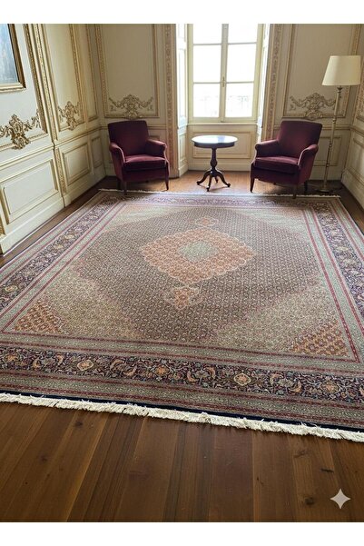 RD RAMAZAN DAĞ EL HALI SANATI El Dokuma İran Mahi Halısı İpek Yün Karışımı Bi...