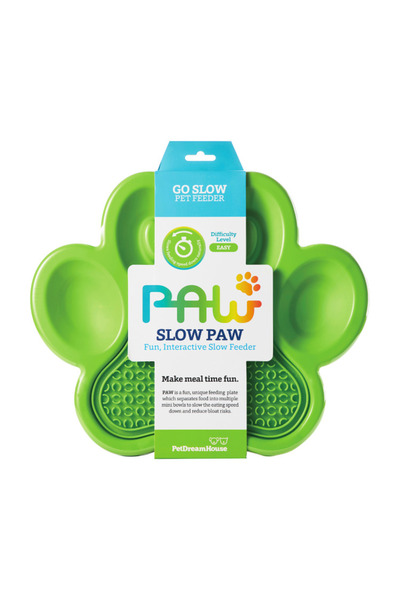 Pet Dream House PetDreamHouse PAW 2-in-1 Slow Feeder & Lick Pad – Green - Cat...