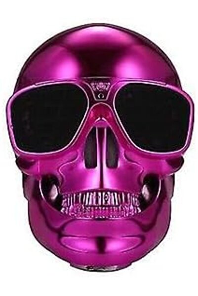 Generic Skull head Clear sound quality speakers wireless bt speaker (pink)