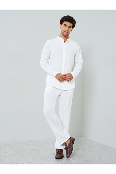 Take Two By Styli Men Textured Stand Collar Shirt and Pants Co-Ords