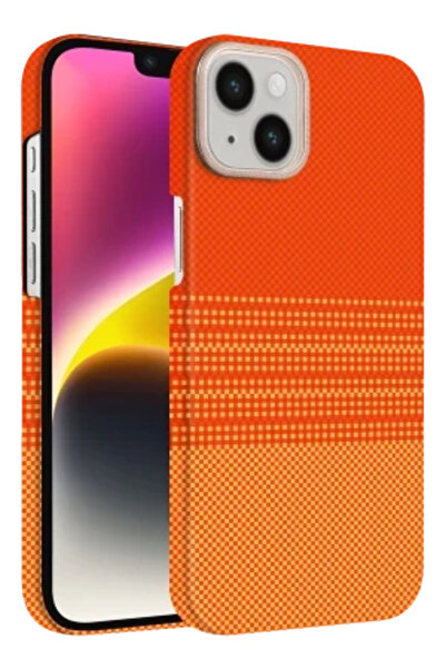 Paladyum Case Kevlar Carbon Patterned Yellow Cover Compatible with iPhone 13 ...