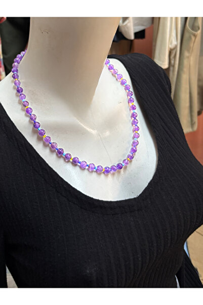 ayrestyle Amethyst Natural Stone Women's Necklace 53-54 cm |   Handmade Bohem...
