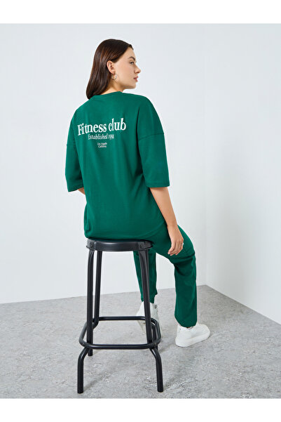 Styli Women Dark Green T-Shirt and Leggings Co-Ords