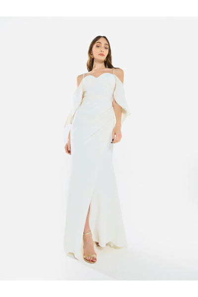 House of Moda By Styli Women Pearl Trim Mermaid Hem Maxi Dress