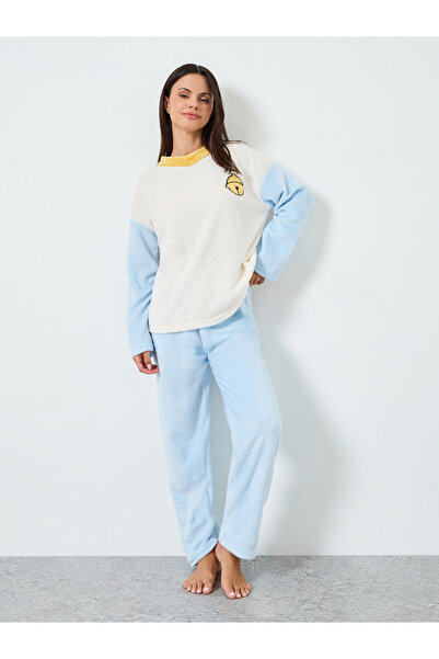 Styli Cozy Fleece Long Sleeve Top and Pyjama Set