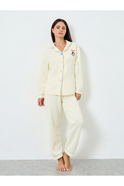 Styli Cable Knit Long Sleeve Shirt and Pyjama Set