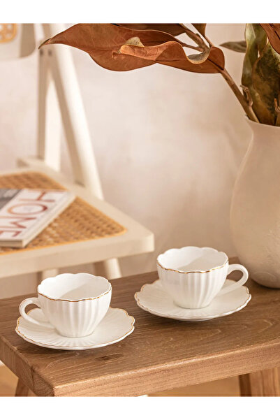 LC Waikiki Lcw Home White 2-Person Porcelain Coffee Cup Set 115 ml