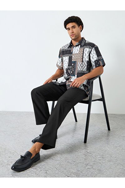 Take Two By Styli Men Patchwork Print Shirt and Pants Co-Ords
