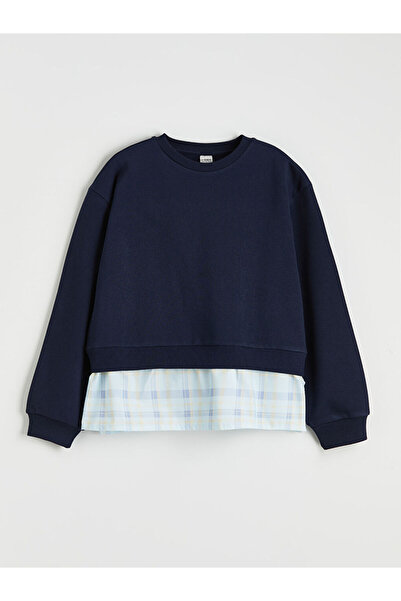 LC Waikiki Sweat groase pentru fete cu aspect de cămașă bleumarin tricou