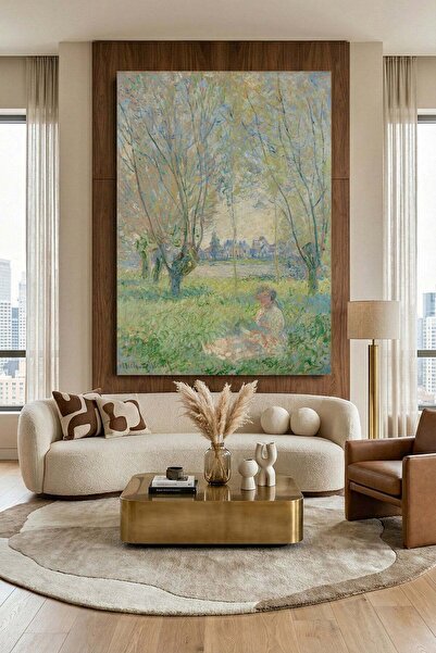 Wallivo Claude Monet Söğütlerin Altında Oturan Kadın Kanvas Tablo