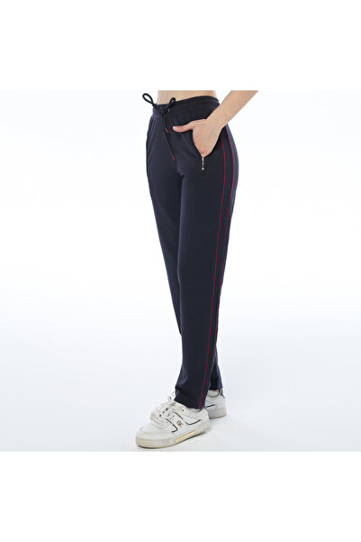 ASN concept Women's Double Piped Zippered Pockets Navy Blue Color Sweatpants ...