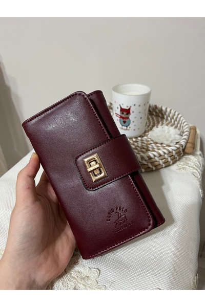 Baykuş Boutique Burgundy Buckle Women's Wallet and Accessory