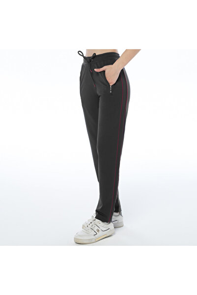 ASN concept Women's Anthracite Color Sweatpants with Double Piped Zipper Pock...
