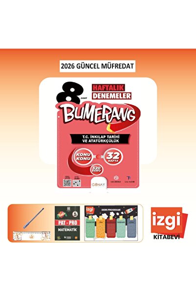 Günay Yayınları 8.Sınıf Bumerang 32’lik Haftalık T.C. İnkılap Tarihi ve Atatü...