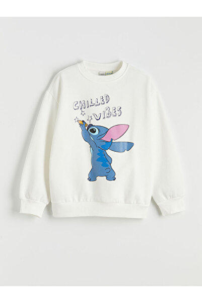 LC Waikiki Sweatshirt gros pentru fete cu imprimeu Stitch, Colecția Sparkling...