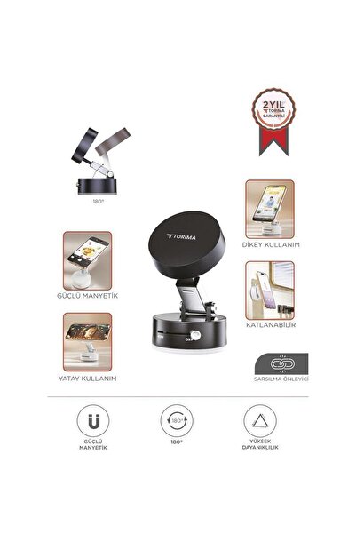 Torima JX-054 Siyah Manyetik 180 Derece Dönebilen Plastik Telefon Tutucu